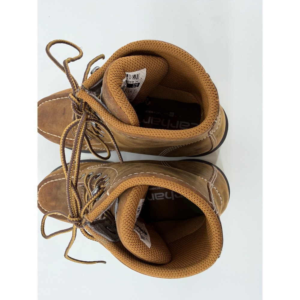 Carhartt Women's Waterproof Wedge Work Boots Tan Leather Size 7 - Picture 4 of 8